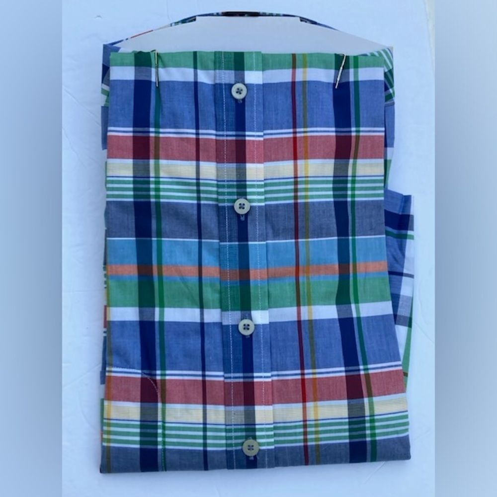 NWT Men’s Alan Flusser Long Sleeve Button Down Shirt Pastel Checkered Nautical - Picture 7 of 8